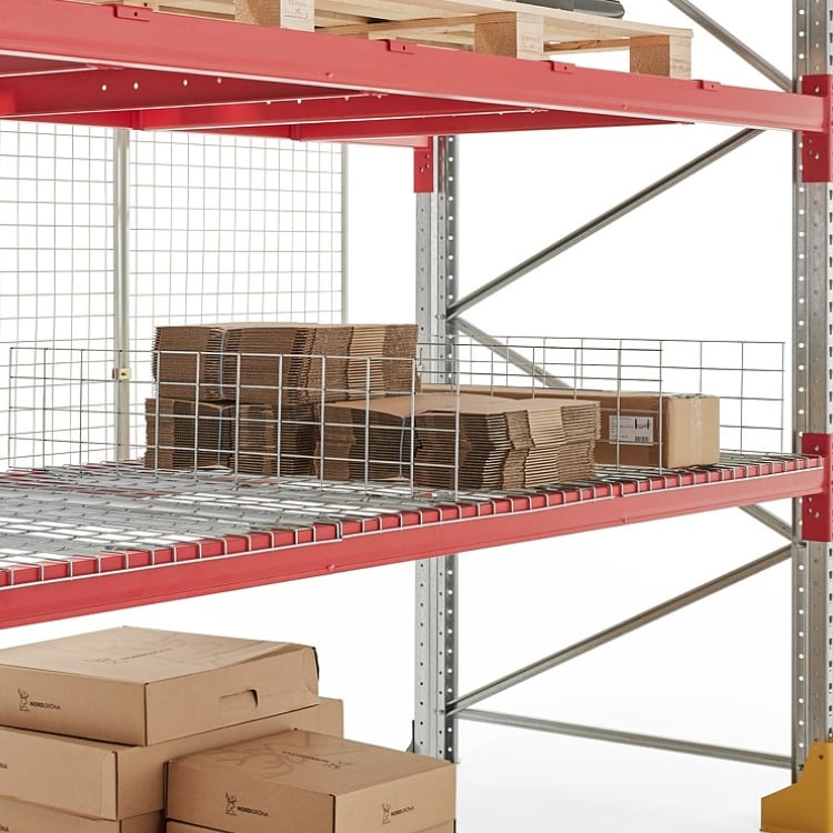 Mesh decking for mounting on the racking’s beams