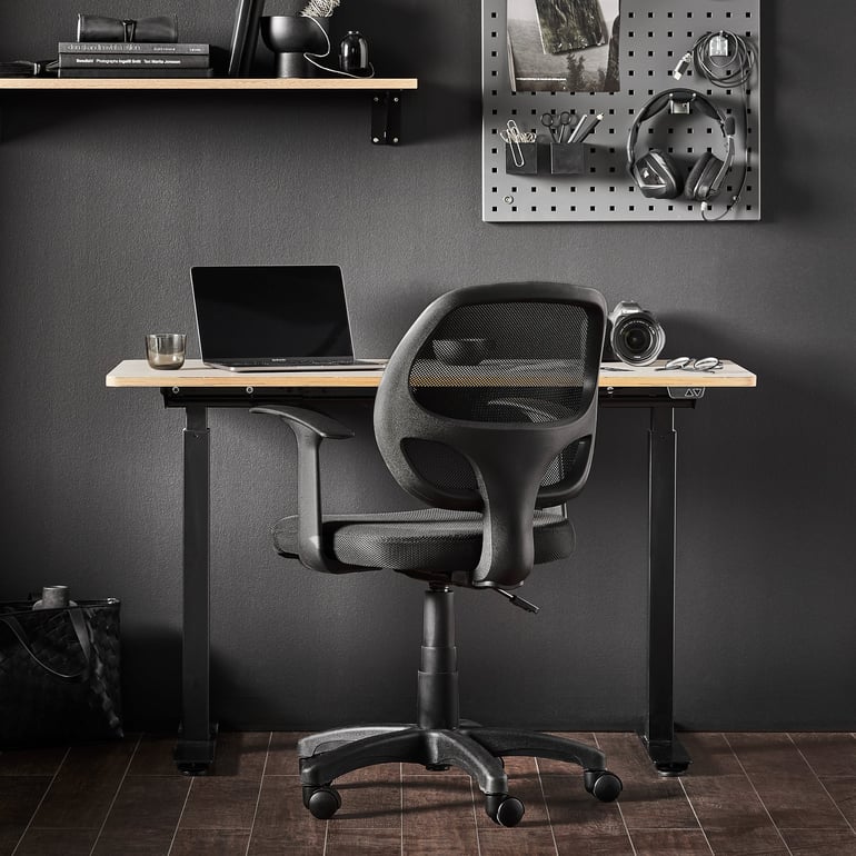 Office chair FARNHAM black with standing desk