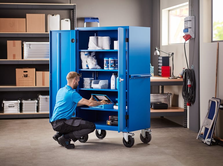 lockable mobile warehouse storage cabinet RESTORE