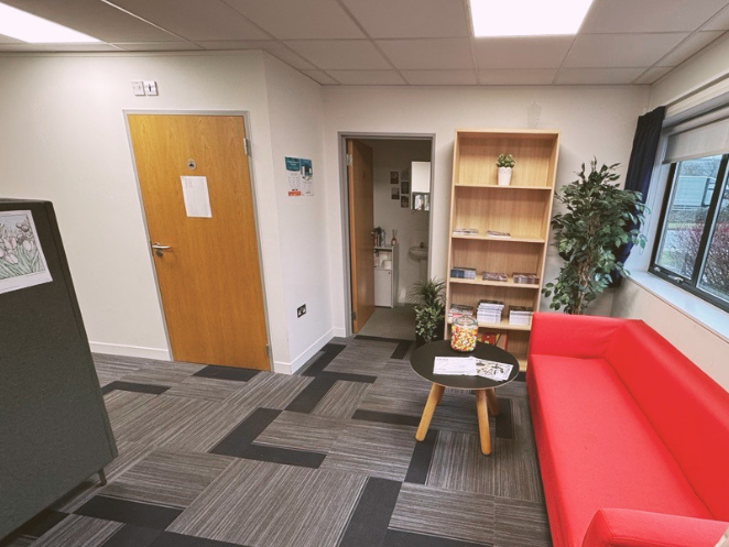 AJ Products UK Farnborough meeting room before showroom transformation