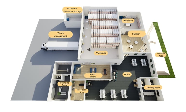 3D workplace floor map