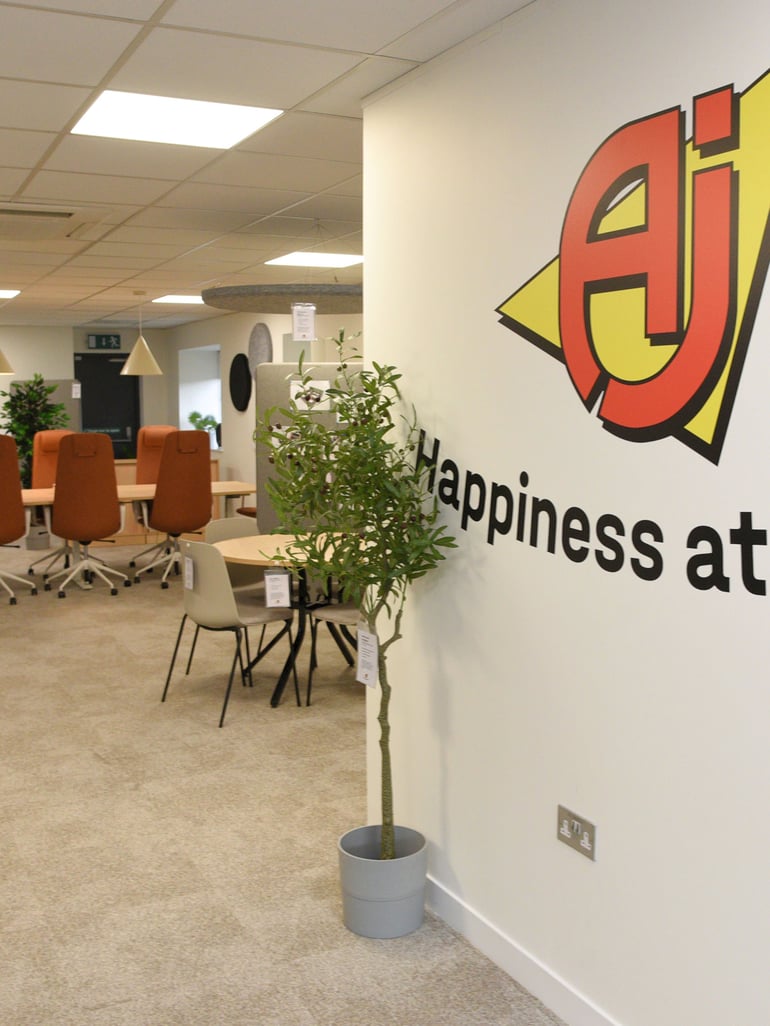 AJ Products office furniture showroom in farnborough