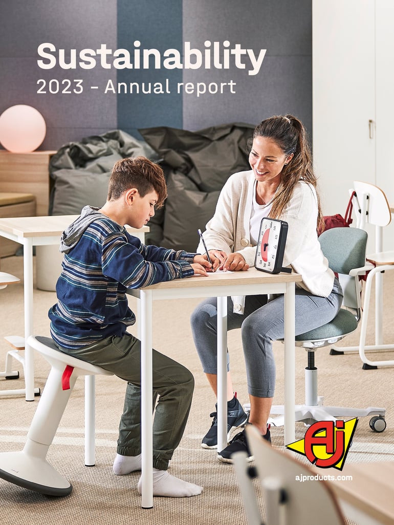 Front cover of sustainability report brochure