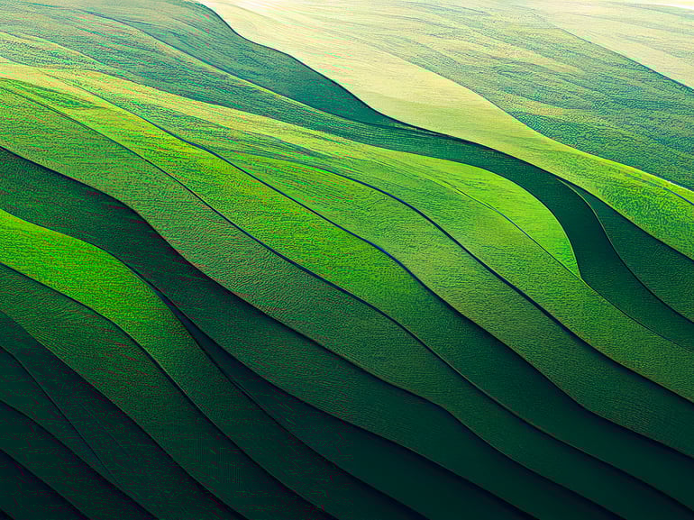 Close up image of a green landscape