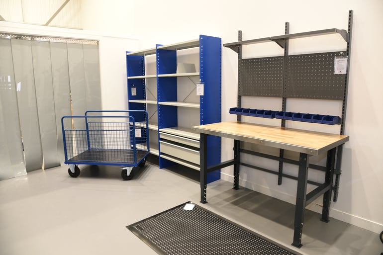 AJ Products Farnborough warehouse and workshop equipment showroom
