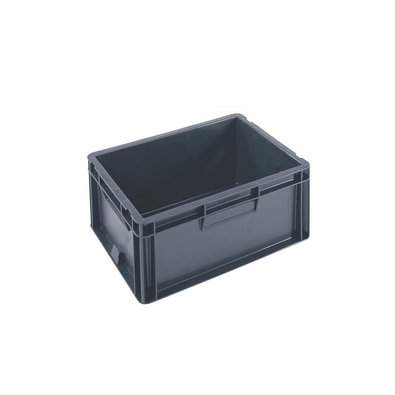 Euro box, solid, 400x300x175 mm, 15 L, grey | AJ Products IE