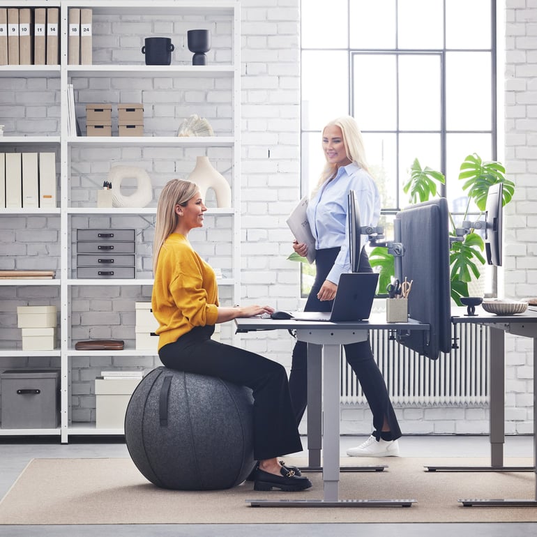 To kvinder ved et skrivebord på et kontor