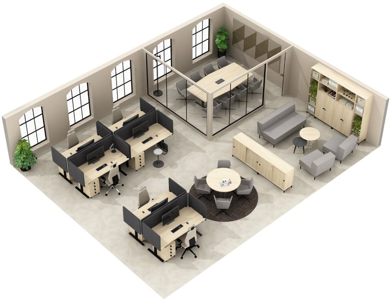 Moderne og minimalistisk kontorinnredning