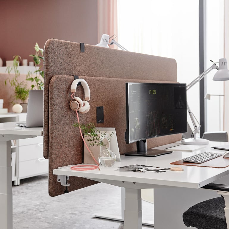Lydabsorberende bordskjerm til skrivebordet