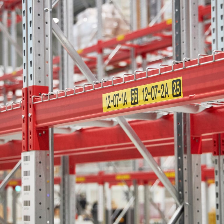 pallet racking organisation labels