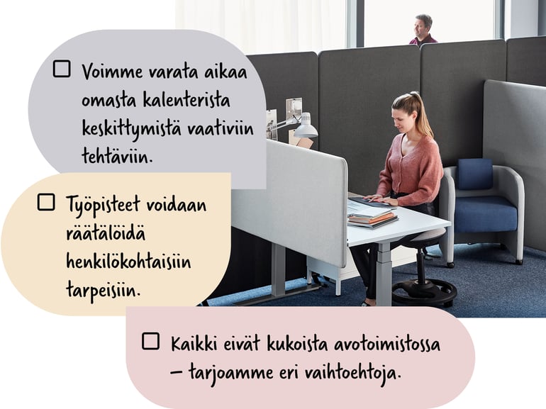 avokonttorissa työskentely