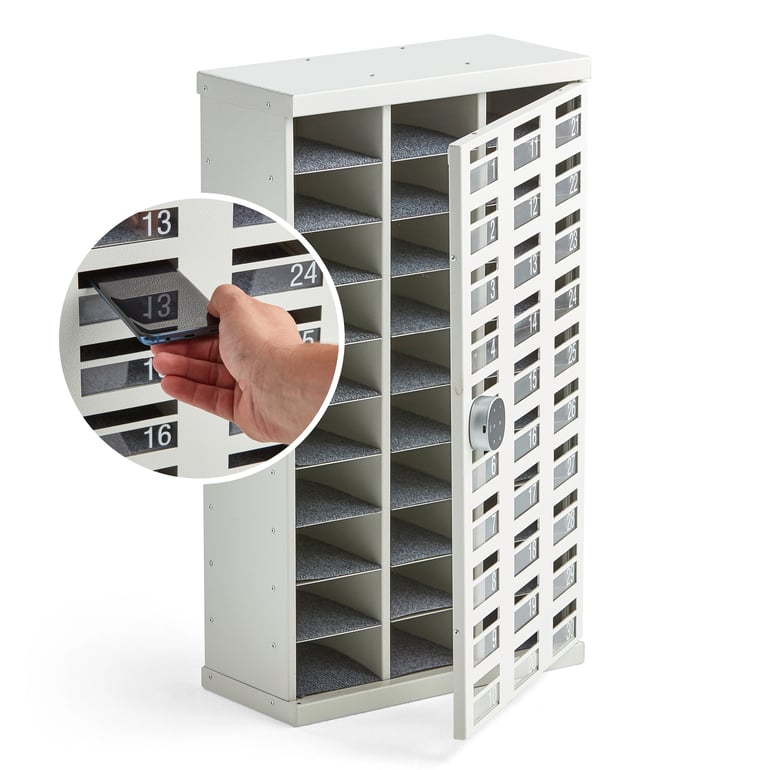 Mobiliųjų telefonų saugojimo spintelė