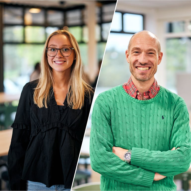 Tilda Persson, elev Finnvedens gymnasium og Johan Sellgren, lærer på Finnvedens gymnasium