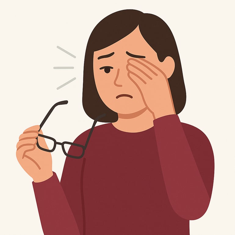 illustration of a person with tired eyes