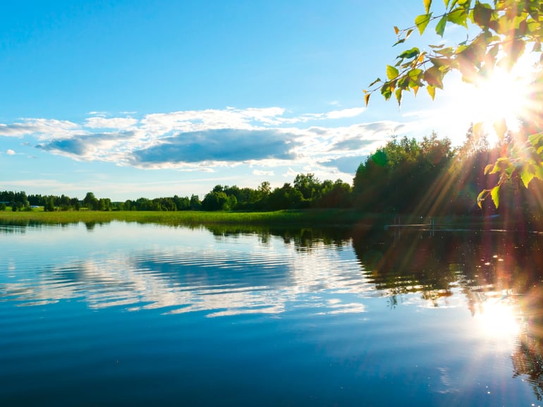 landscape of a lake with clear sky