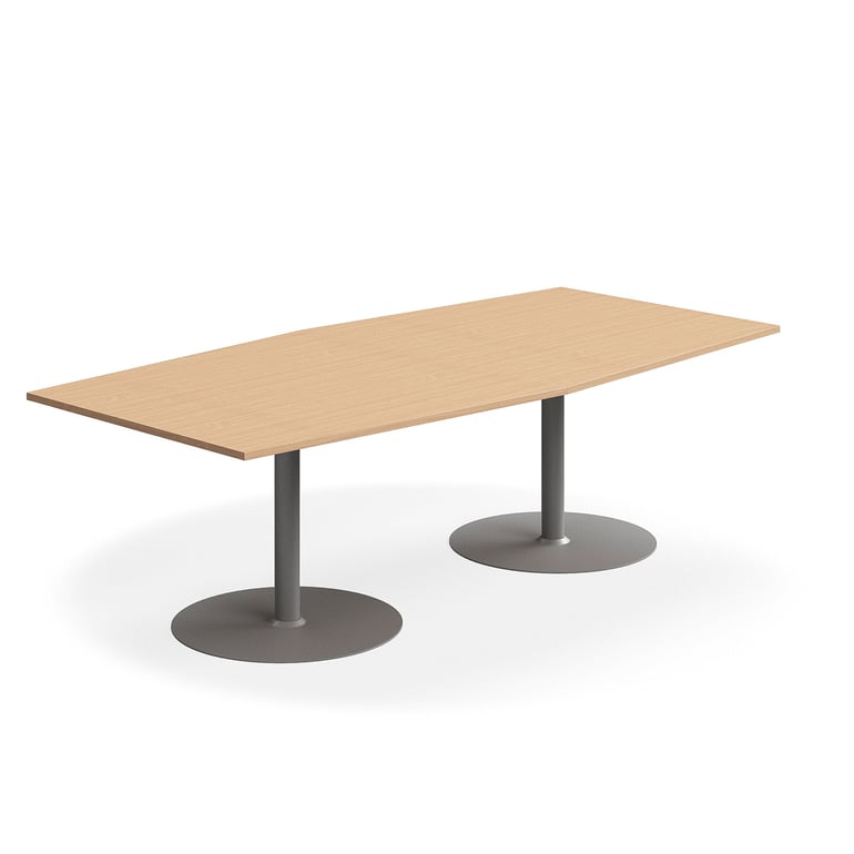 Levně Jednací stůl FLEXUS, 2400x1200 mm, buk, stříbrná