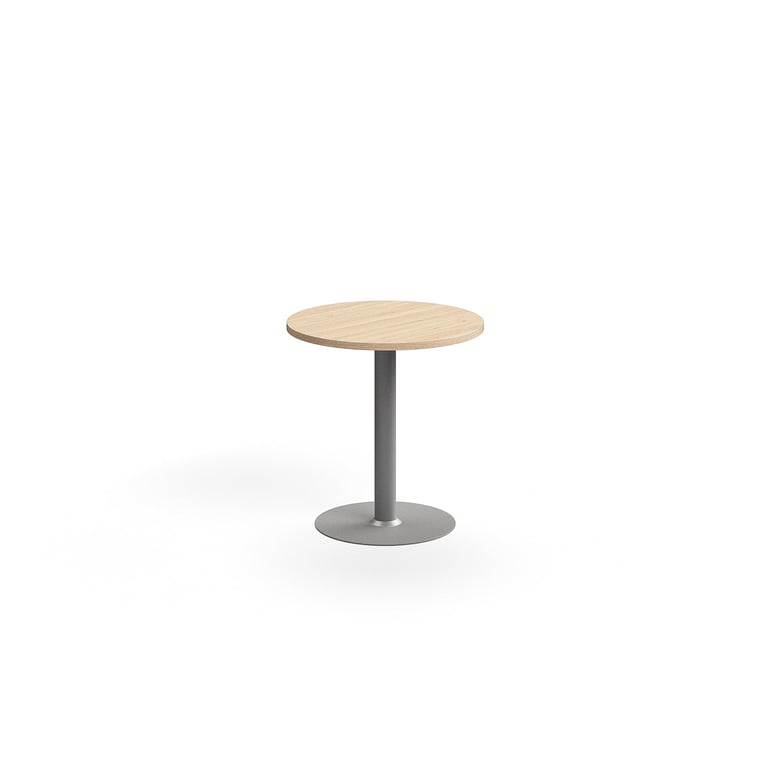 Levně Stůl VERTICUS, Ø700x720 mm, dub/stříbrná