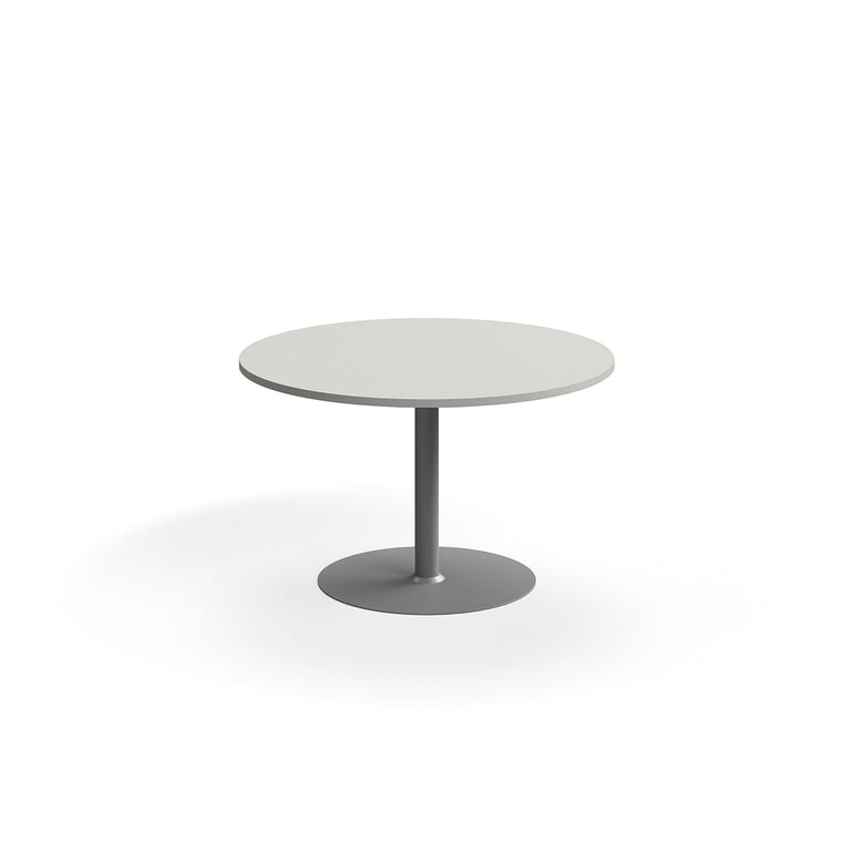 Levně Stůl VERTICUS, Ø1200x720 mm, světle šedá/stříbrná