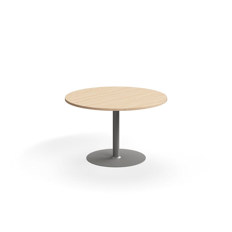 Levně Stůl VERTICUS, Ø1200x720 mm, dub/stříbrná