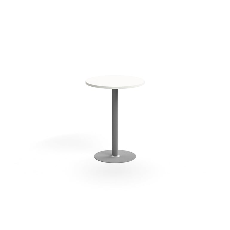 Levně Barový stůl VERTICUS, Ø700x900 mm, bílá/stříbrná