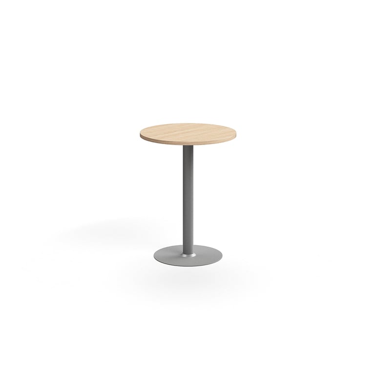 Levně Barový stůl VERTICUS, Ø700x900 mm, dub/stříbrná