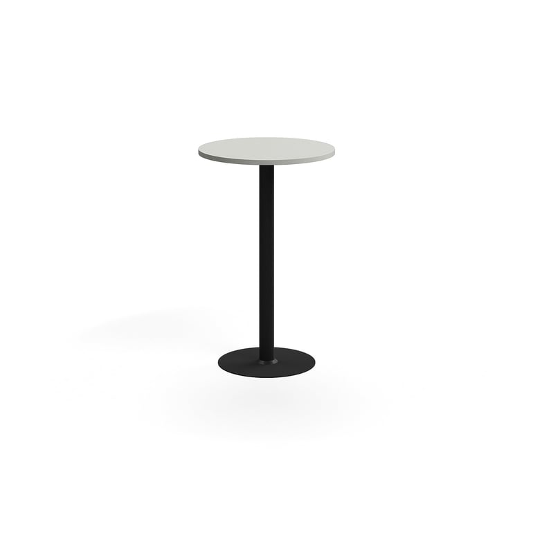 Levně Barový stůl VERTICUS, Ø700x1100 mm, světle šedá/černá