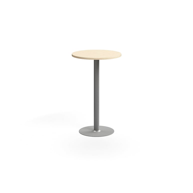 Levně Barový stůl VERTICUS, Ø700x1100 mm, bříza/stříbrná