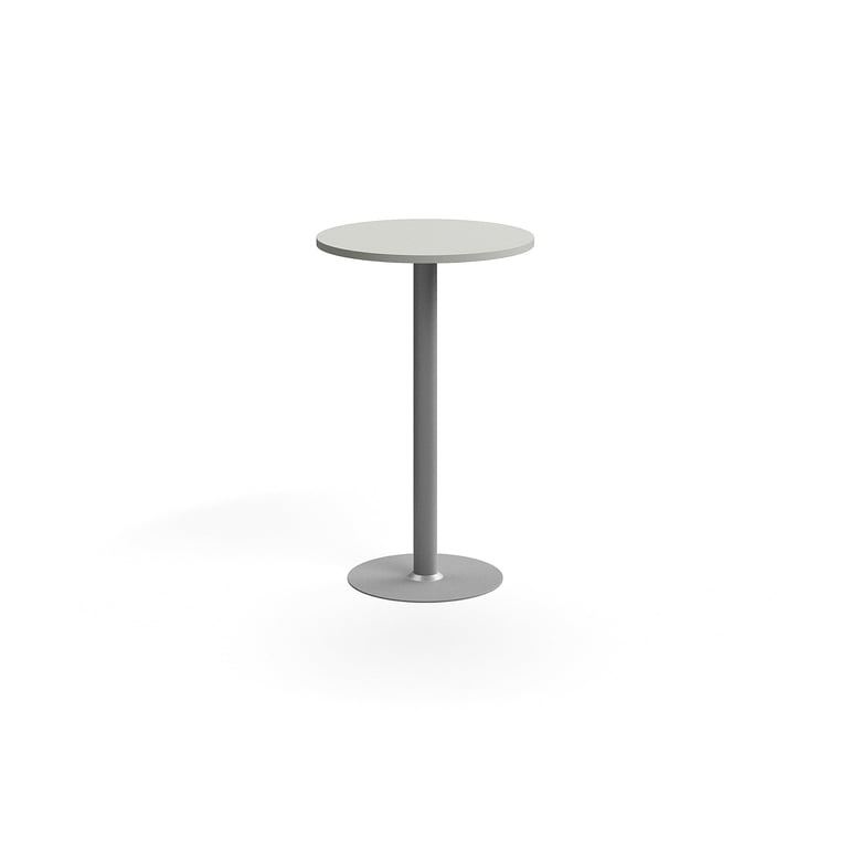 Levně Barový stůl VERTICUS, Ø700x1100 mm, světle šedá/stříbrná