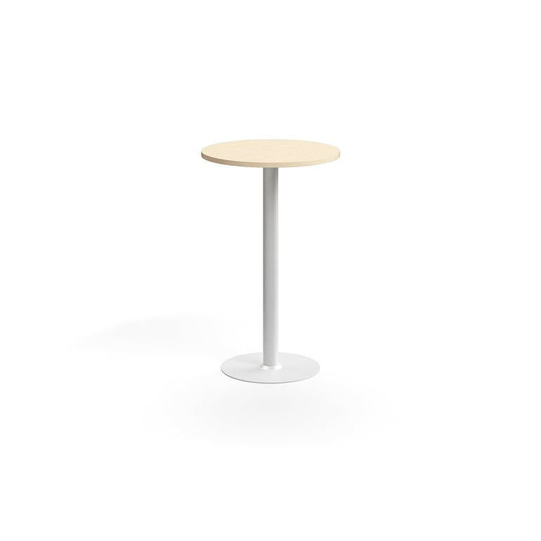 Levně Barový stůl VERTICUS, Ø700x1100 mm, bříza/bílá