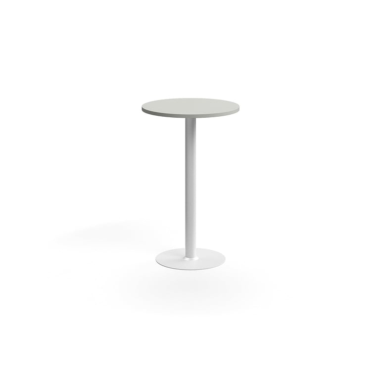 Levně Barový stůl VERTICUS, Ø700x1100 mm, světle šedá/bílá