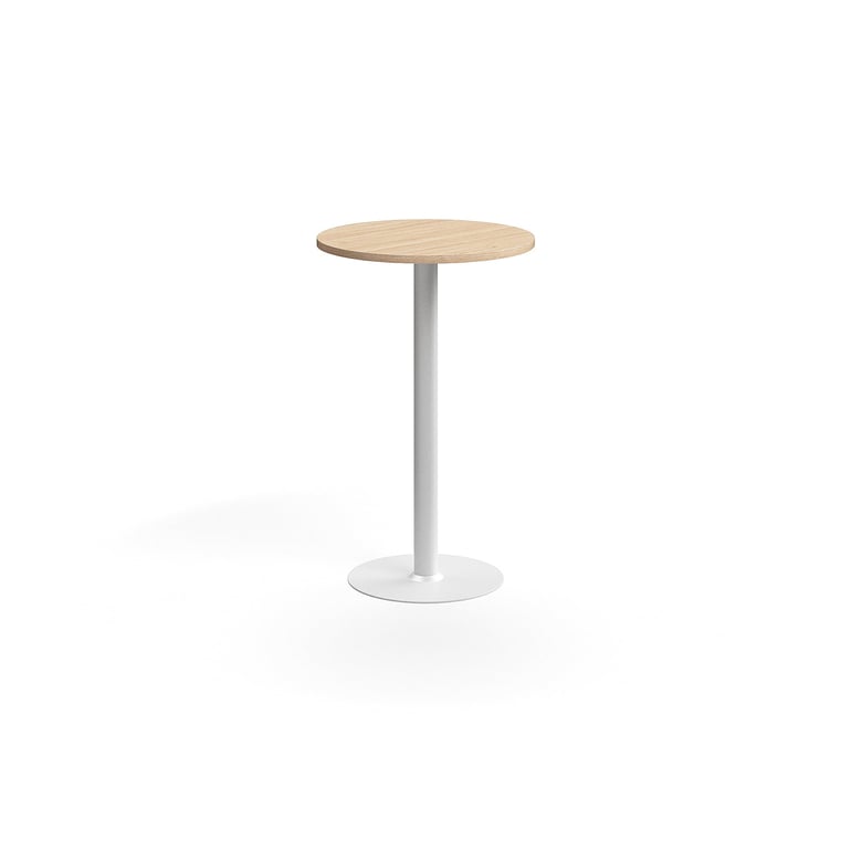 Levně Barový stůl VERTICUS, Ø700x1100 mm, dub/bílá
