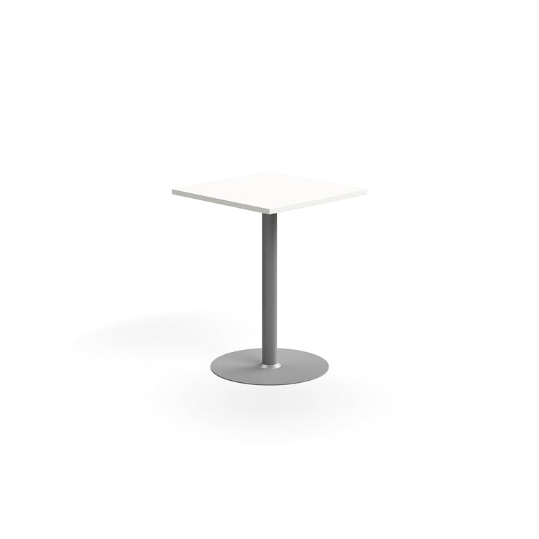 Levně Barový stůl VERTICUS, 700x700x900 mm, bílá/stříbrná
