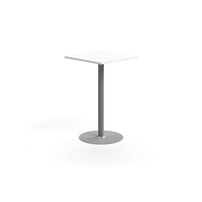 Levně Barový stůl VERTICUS, 700x700x1100 mm, bílá/stříbrná