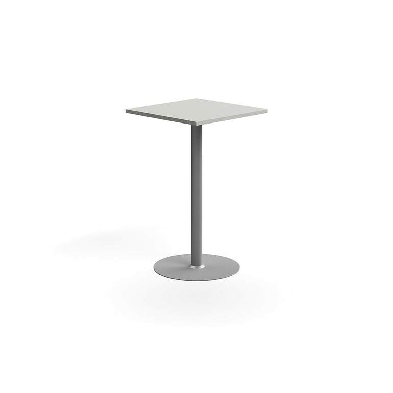 Levně Barový stůl VERTICUS, 700x700x1100 mm, světle šedá/stříbrná