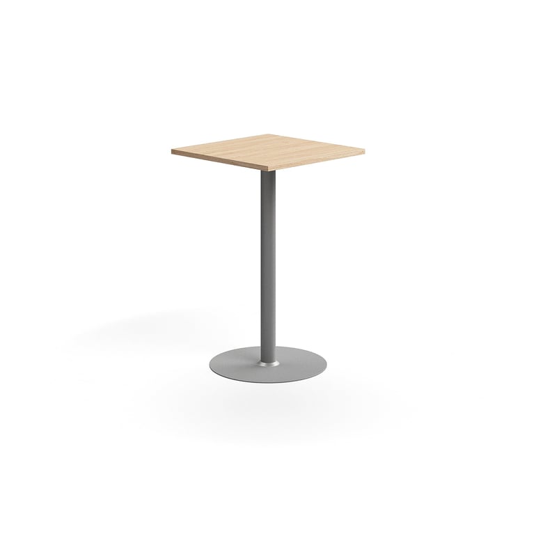 Levně Barový stůl VERTICUS, 700x700x1100 mm, dub/stříbrná