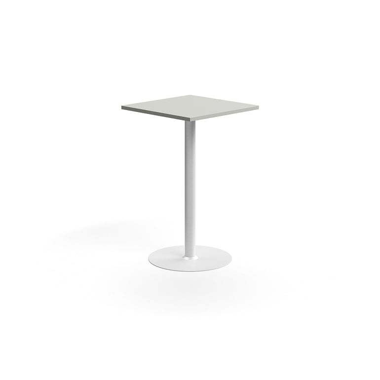 Levně Barový stůl VERTICUS, 700x700x1100 mm, světle šedá/bílá