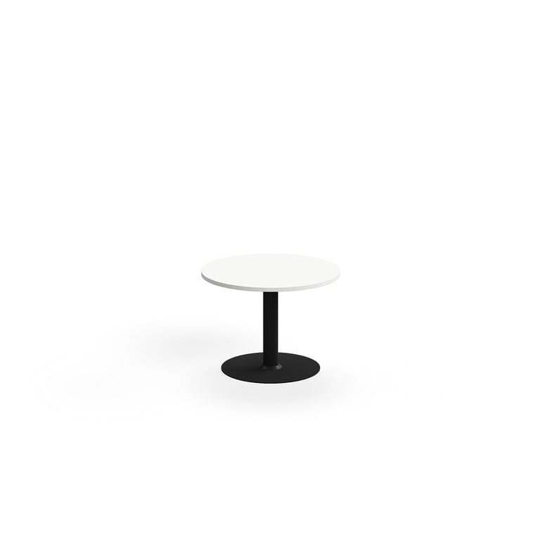 Levně Konferenční stolek ALVA, Ø700x500 mm, vysokotlaký laminát, černá/bílá