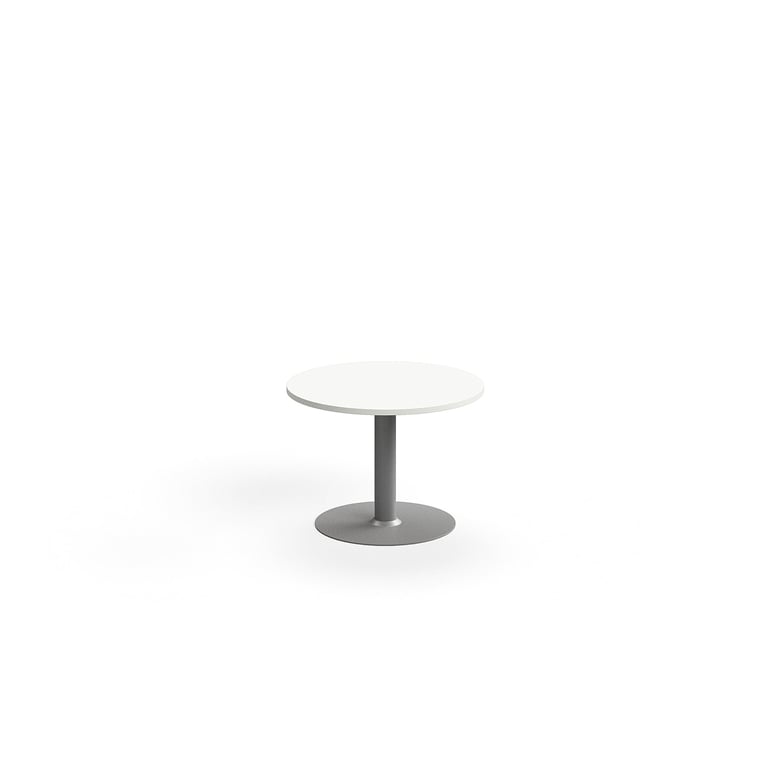 Levně Konferenční stolek ALVA, Ø700x500 mm, vysokotlaký laminát, stříbrná/bílá