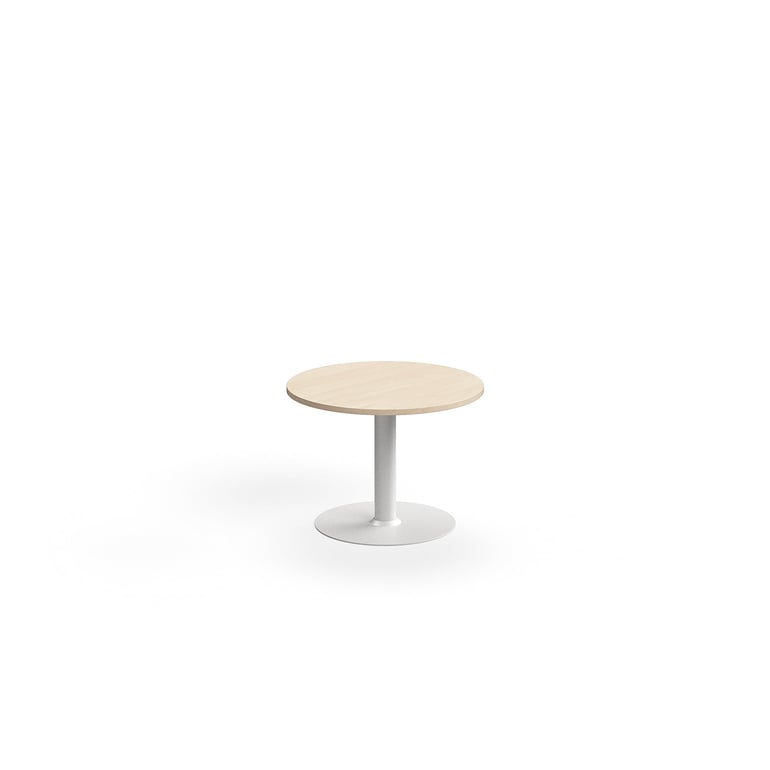 Levně Konferenční stolek ALVA, Ø700x500 mm, vysokotlaký laminát, bílá/bříza