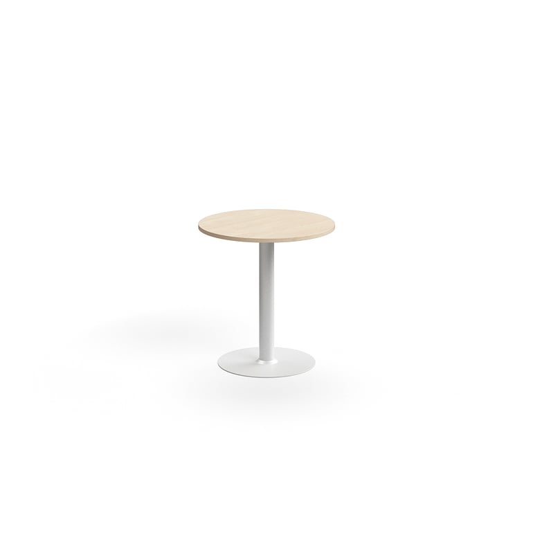 Levně Stůl ALVA, Ø700x720 mm, vysokotlaký laminát, bílá/bříza