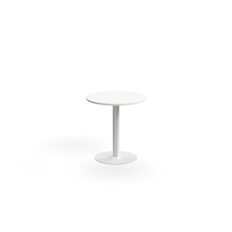 Levně Stůl ALVA, Ø700x720 mm, vysokotlaký laminát, bílá