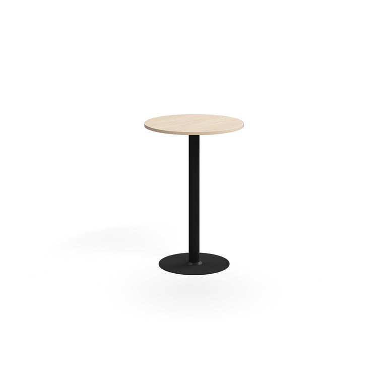 Levně Barový stůl ALVA, Ø700x1000 mm, vysokotlaký laminát, černá/bříza