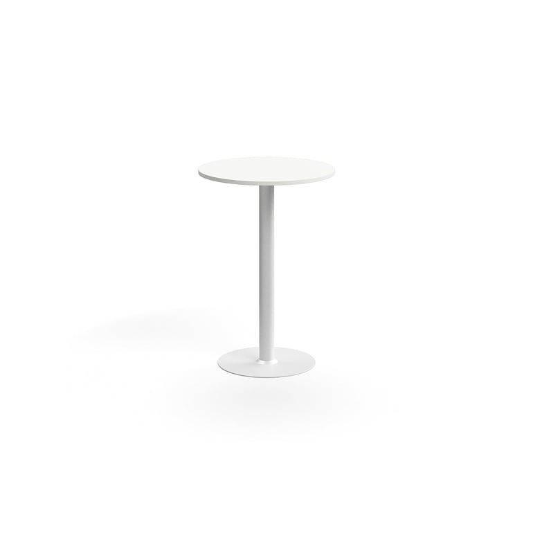 Levně Barový stůl ALVA, Ø700x1000 mm, vysokotlaký laminát, bílá