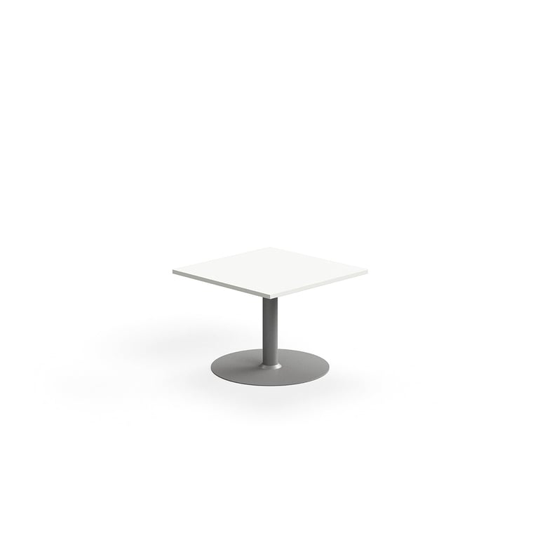 Levně Konferenční stolek ALVA, 700x700x500 mm, vysokotlaký laminát, stříbrná/bílá