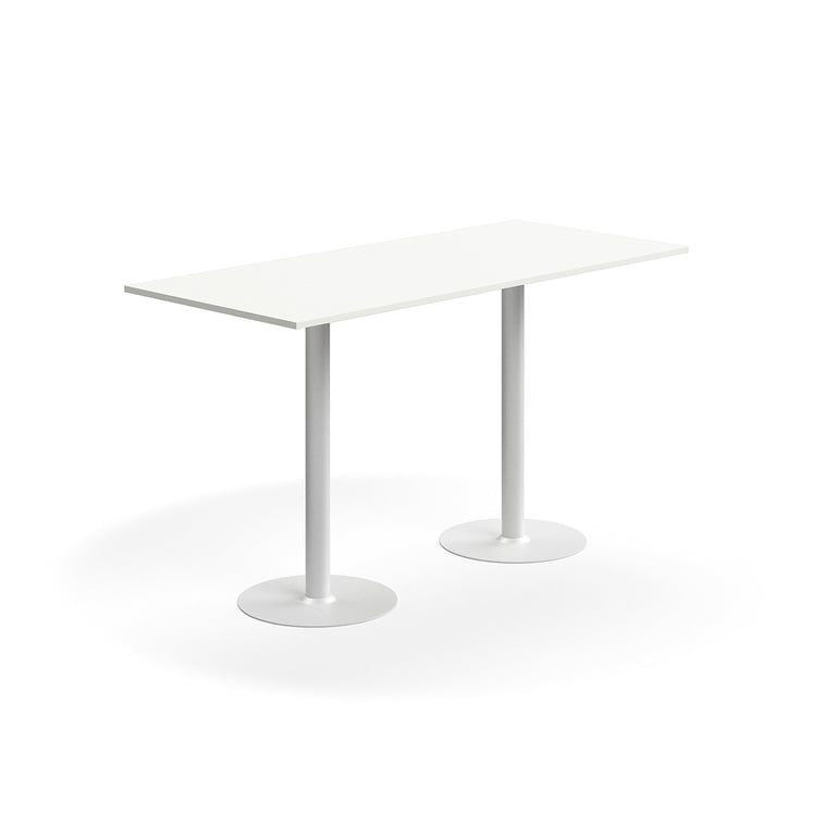 Levně Barový stůl ALVA, 1800x800x1000 mm, vysokotlaký laminát, bílá
