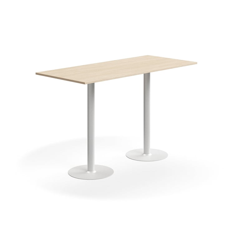 Levně Barový stůl ALVA, 1800x800x1100 mm, vysokotlaký laminát, bílá/bříza