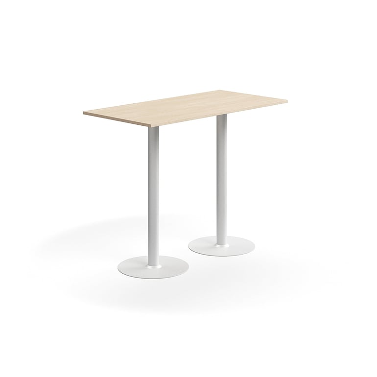 Levně Barový stůl ALVA, 1400x700x1100 mm, vysokotlaký laminát, bílá/bříza