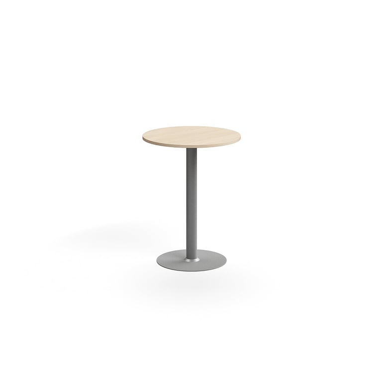 Levně Barový stůl ALVA, Ø700x900 mm, vysokotlaký laminát, stříbrná/bříza
