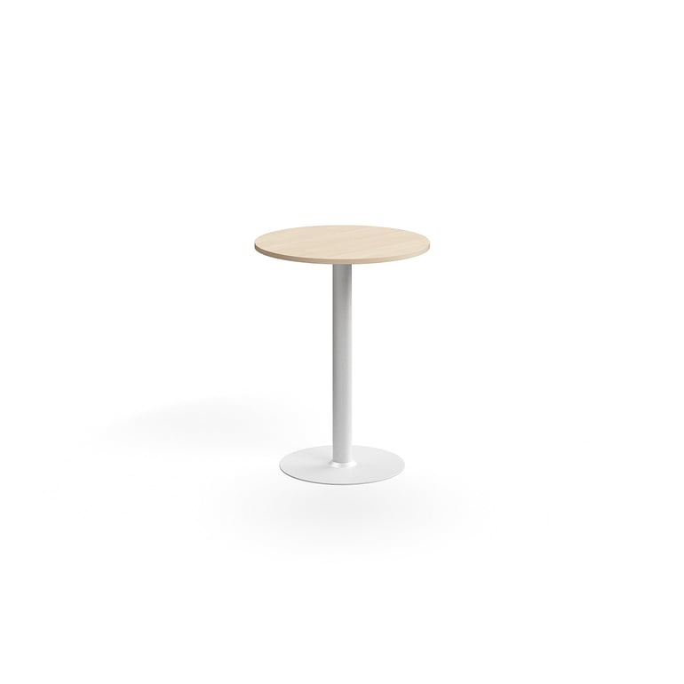 Levně Barový stůl ALVA, Ø700x900 mm, vysokotlaký laminát, bílá/bříza