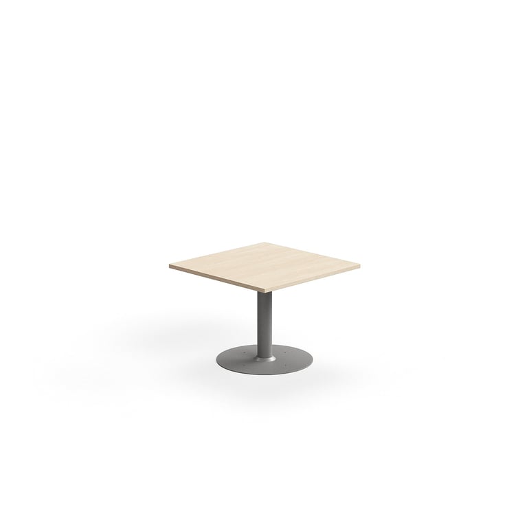 Levně Konferenční stolek ALVA, 700x700x500 mm, upevnitelný, vysokotlaký laminát, stříbrná/bříza